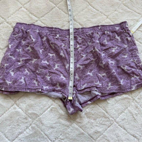 Victoria's Secret Pink | Purple Flannel Sleep Boxy Short Shortie Dogs | Size XXL - Picture 14 of 14